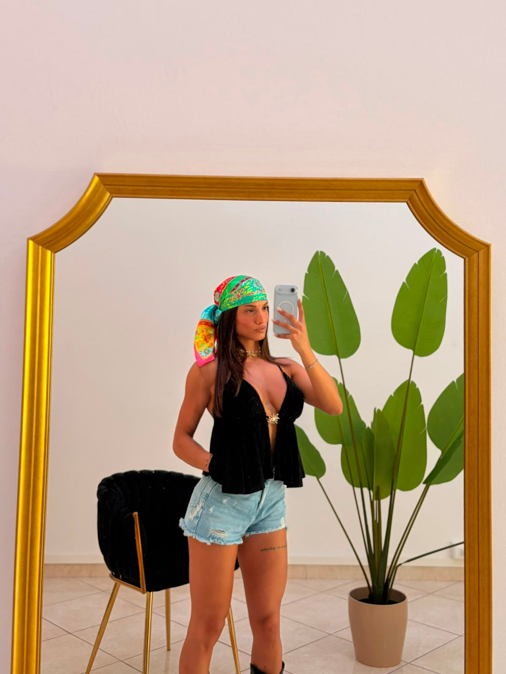 Shorts Denim con Strappi