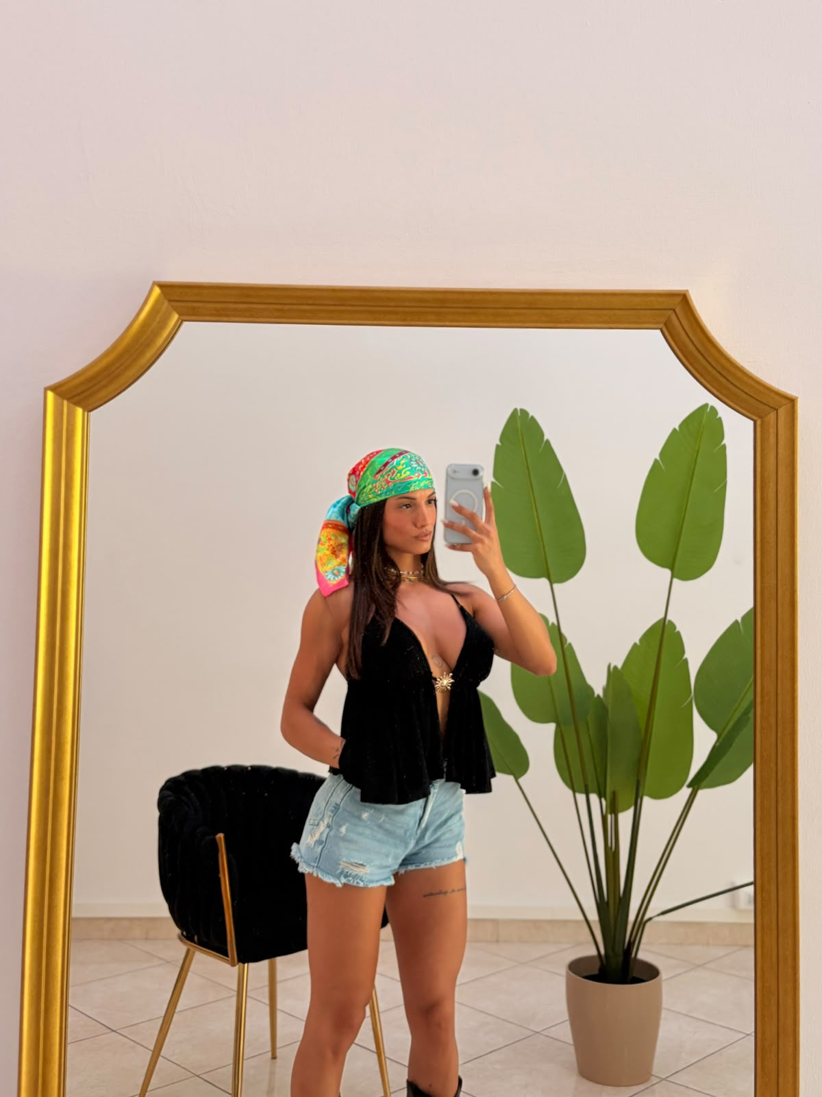 Shorts Denim con Strappi