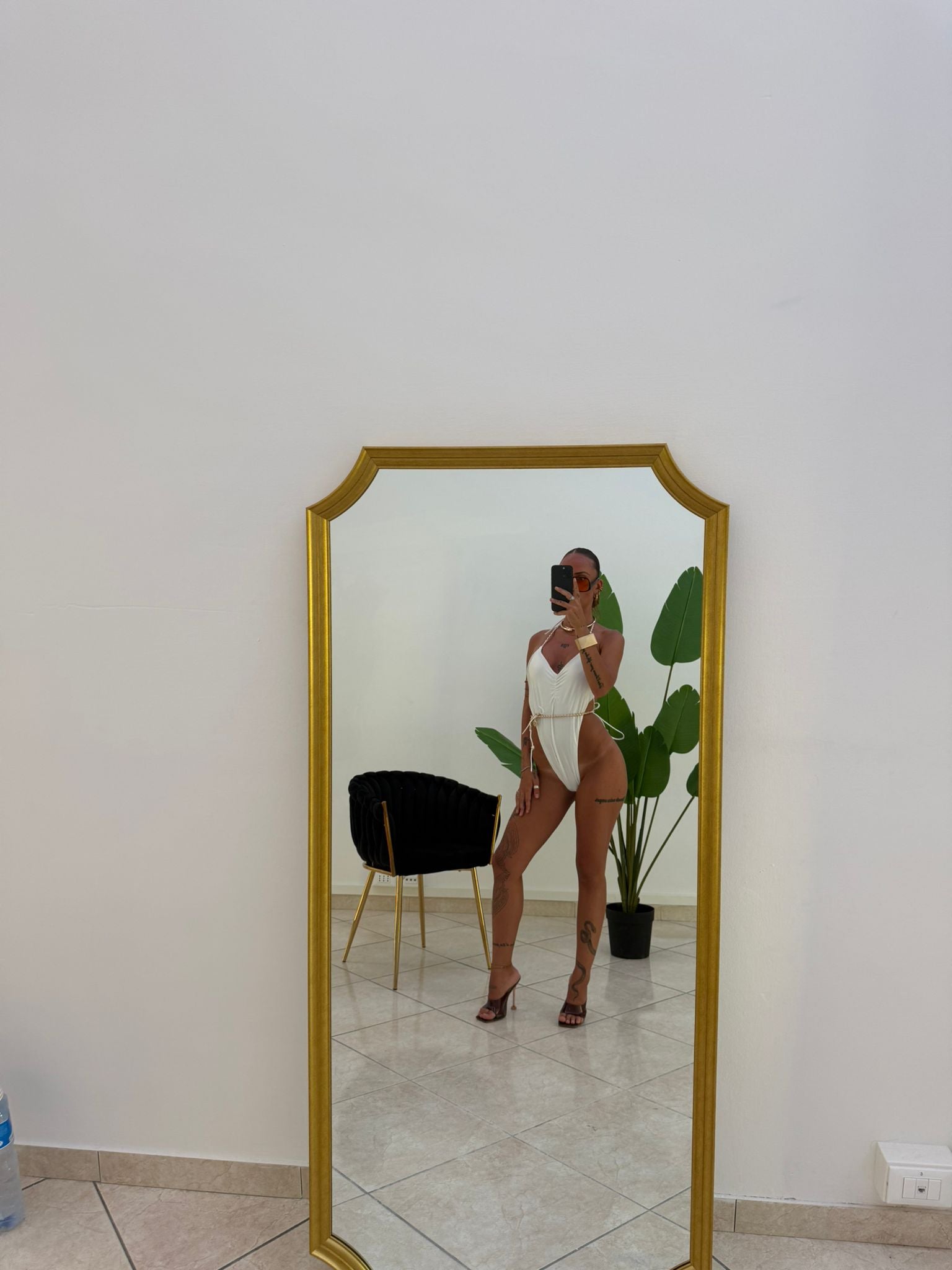 Costume Intero Bianco Scollo V