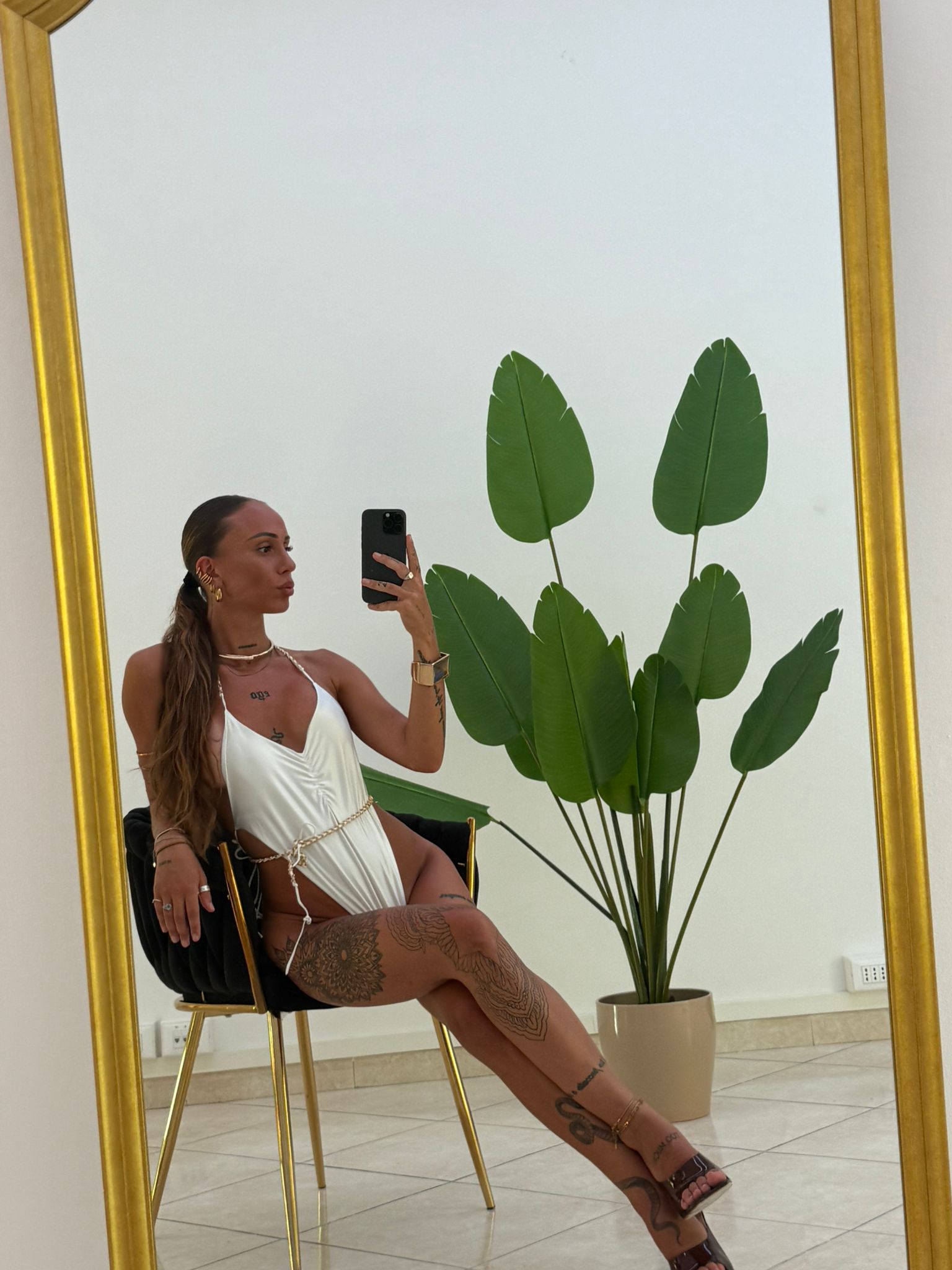 Costume Intero Bianco Scollo V