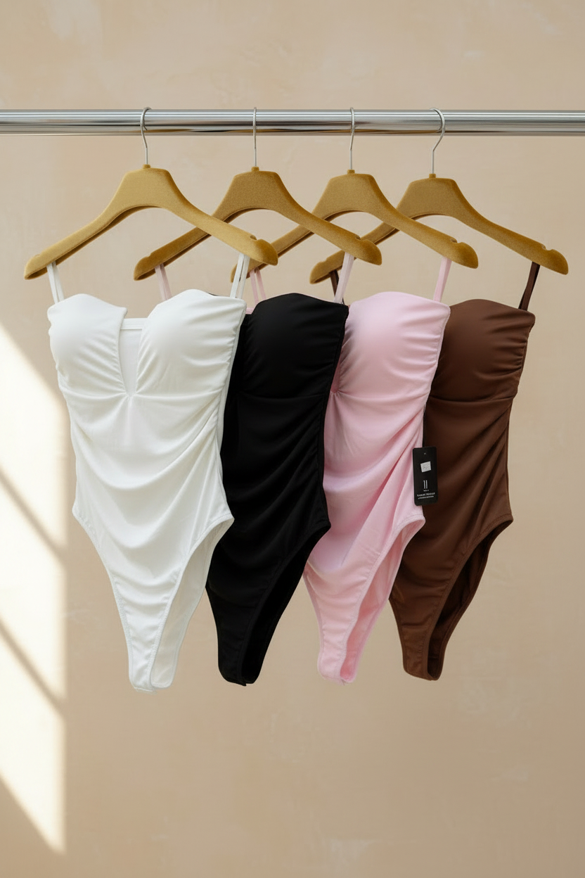 Body senza spalline quattro colori