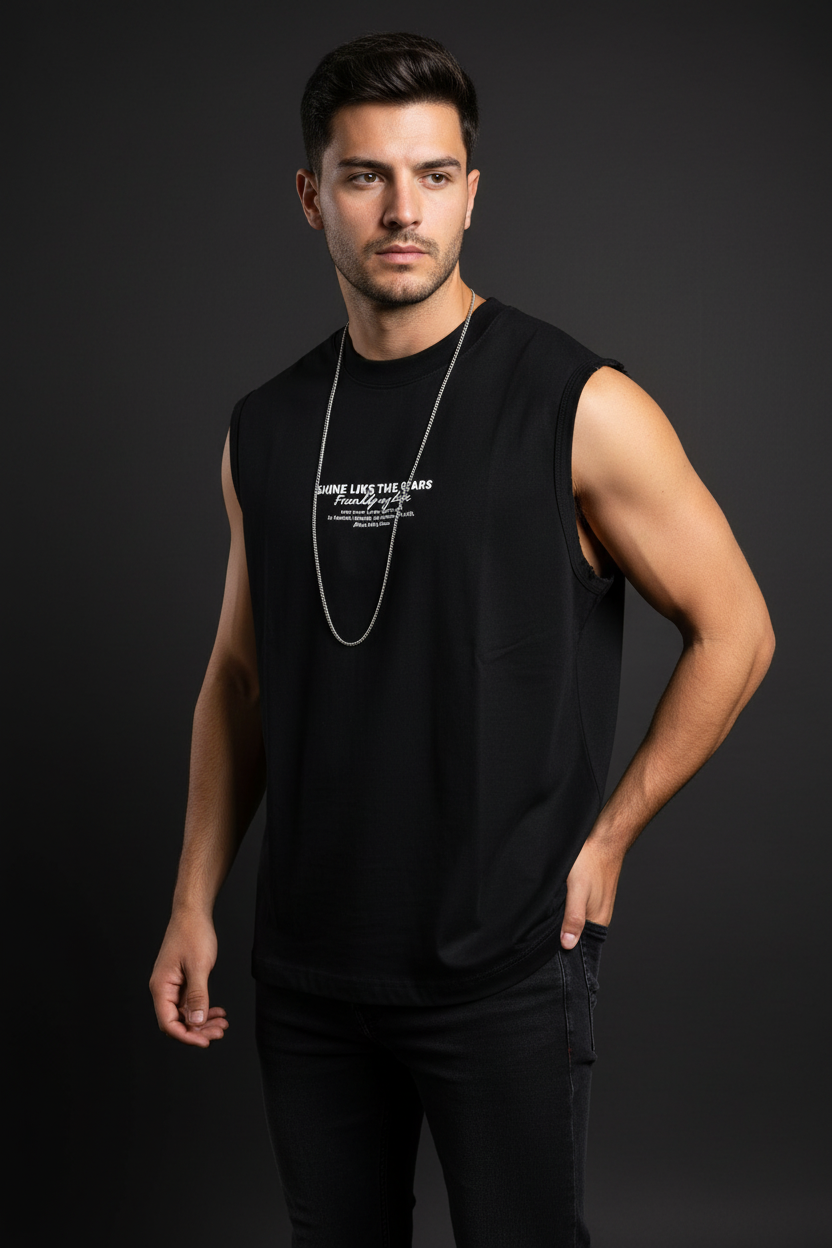 Canotta Nera FashionLab con Modello - Nuova
