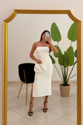 Abito midi bustier bianco White Silk Dream
