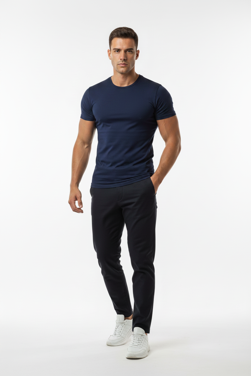 Maglia mezze maniche fit blu