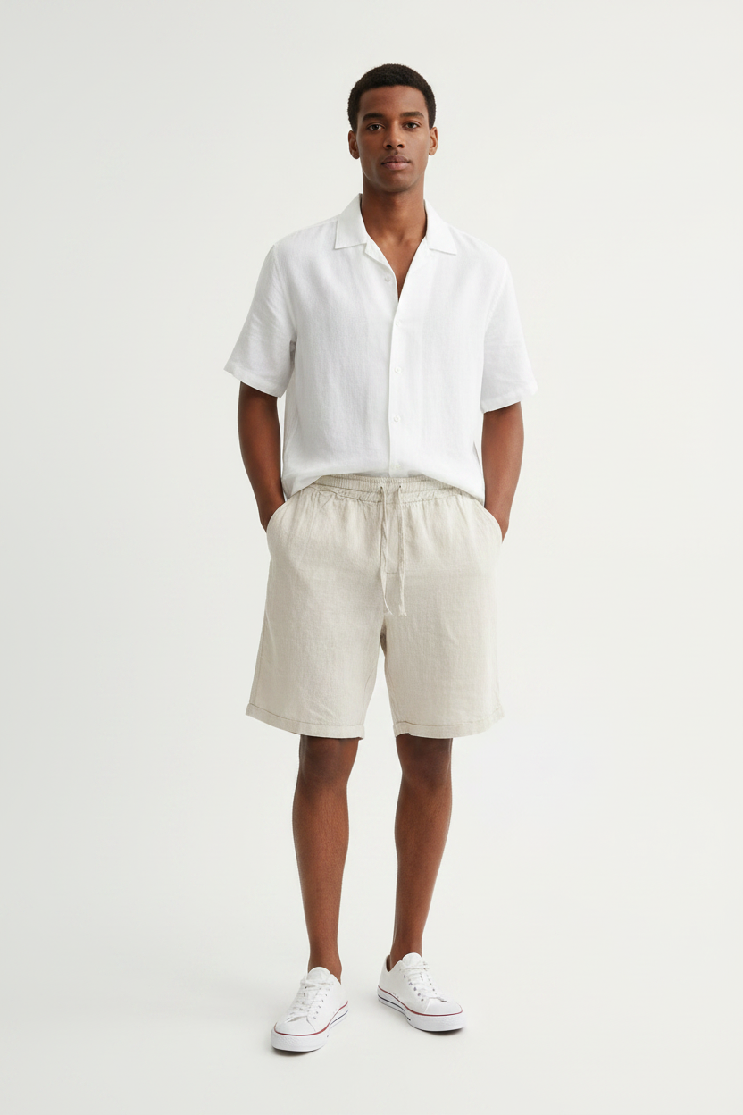 Pantaloncino lino bianco