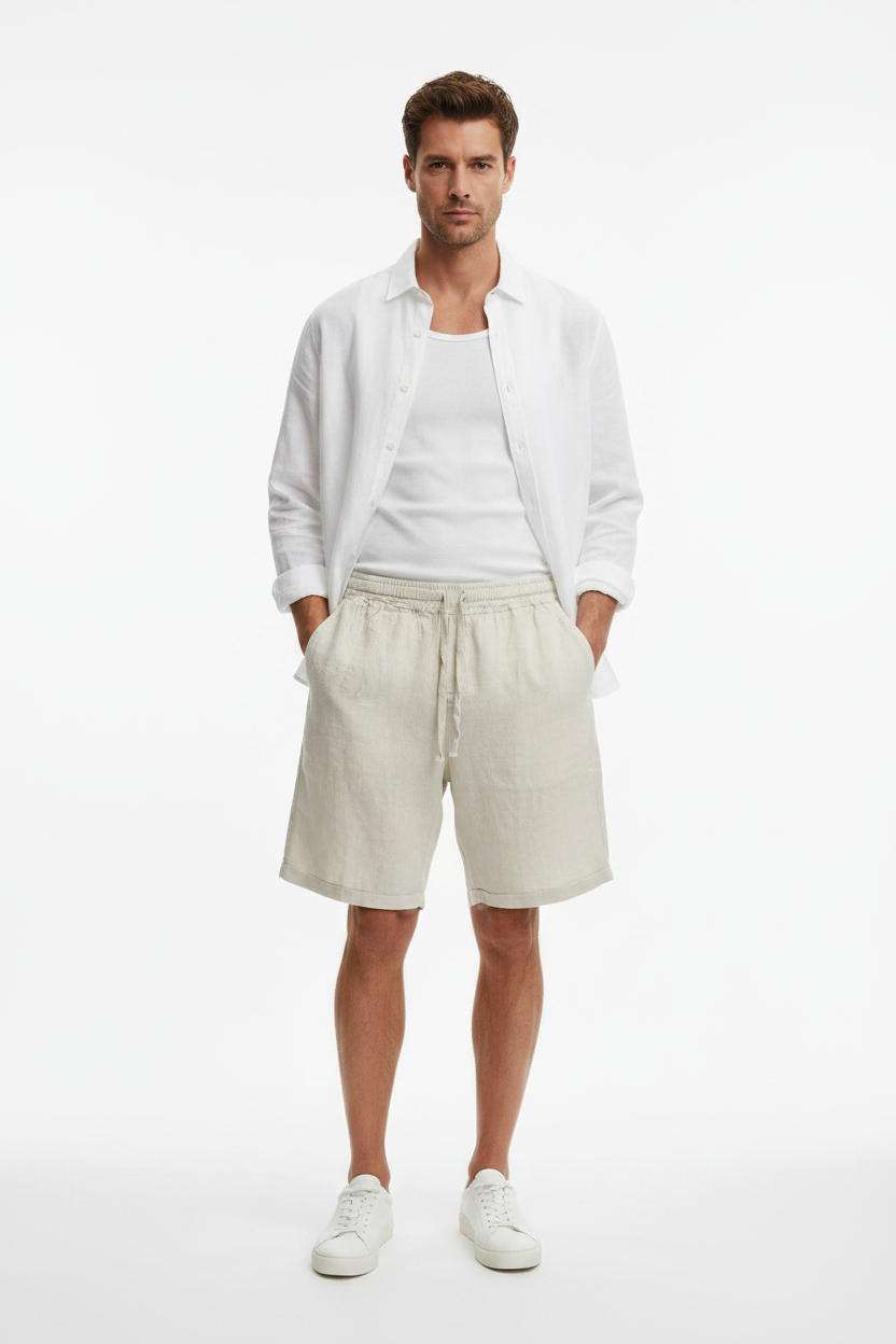 Pantaloncino lino bianco